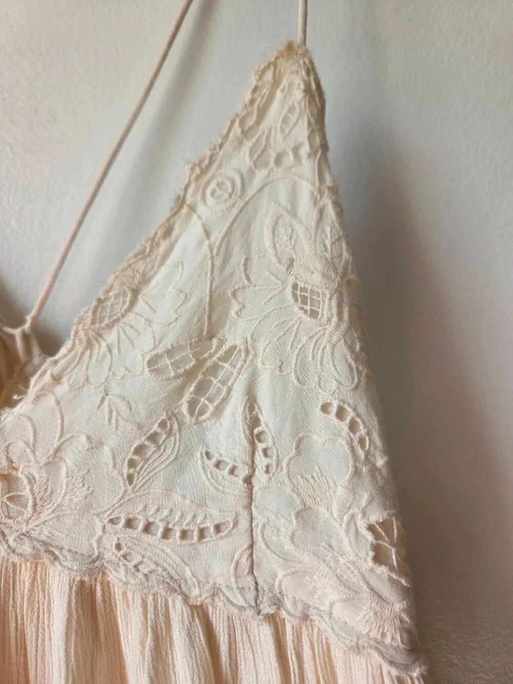 Euc Designer Rapsodia Cream Broderie Anglaise Romantic Maxi Dress Size Xs/S — image 7 of 8